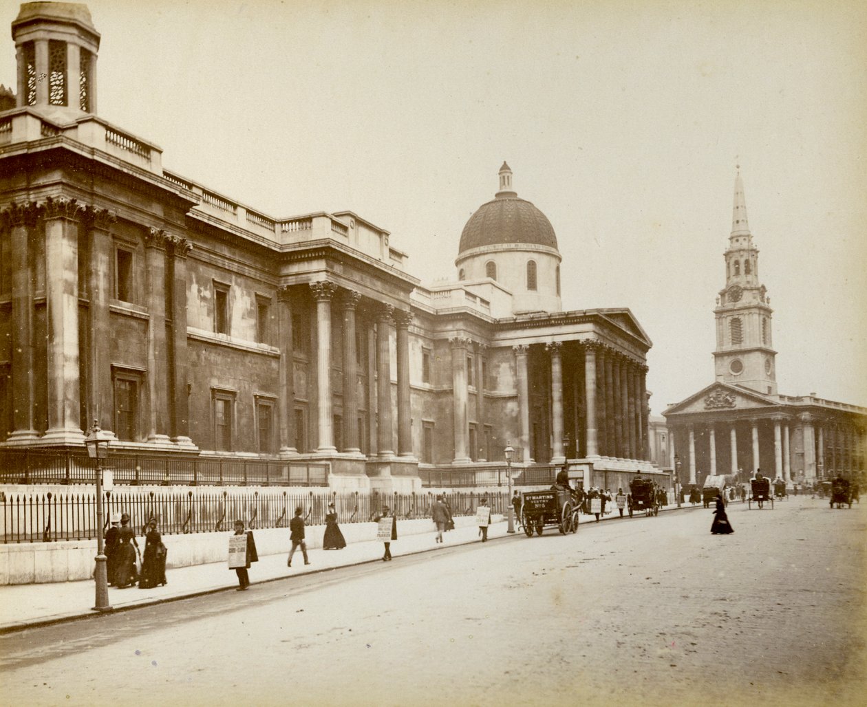 Esterno della National Gallery, Londra, 1887 da Unbekannt