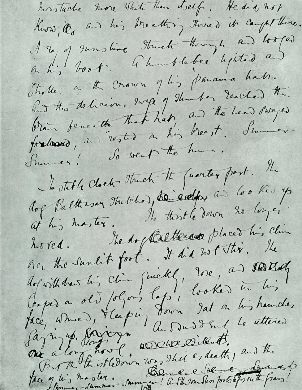 Pagina facsimile del manoscritto per Indian Summer of a Forsyte, di John Galsworthy, 1918, 1928 da Unbekannt