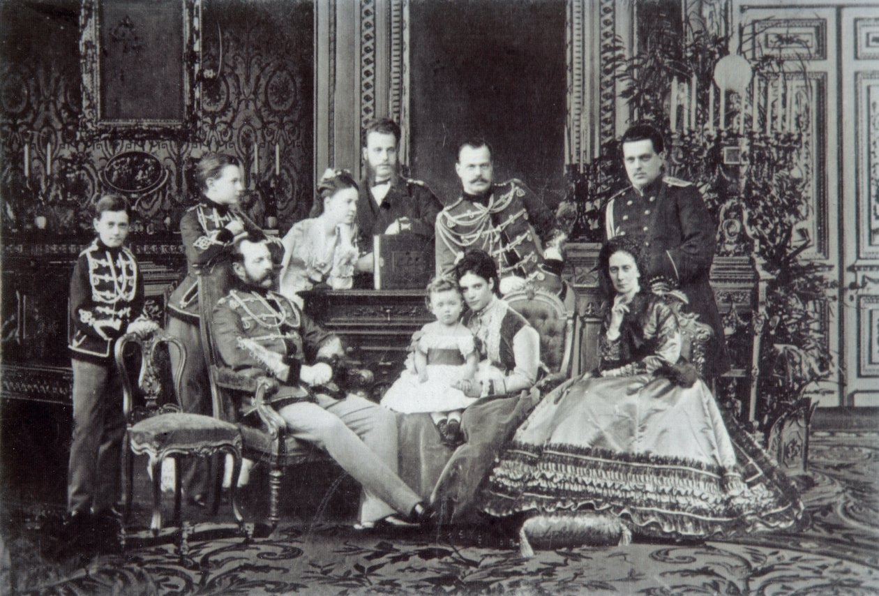 Ritratto di famiglia dello zar Alessandro II di Russia, 1860s da Unbekannt