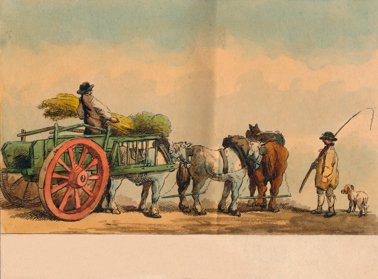 Lavoratori agricoli e carro, 1797 da Unbekannt