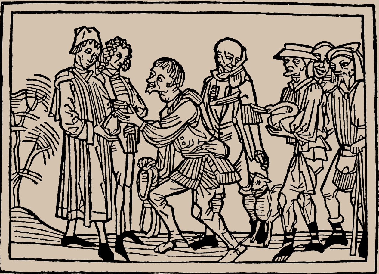 Contadini nella consegna delle loro tasse ai proprietari terrieri, 1479 da Unbekannt
