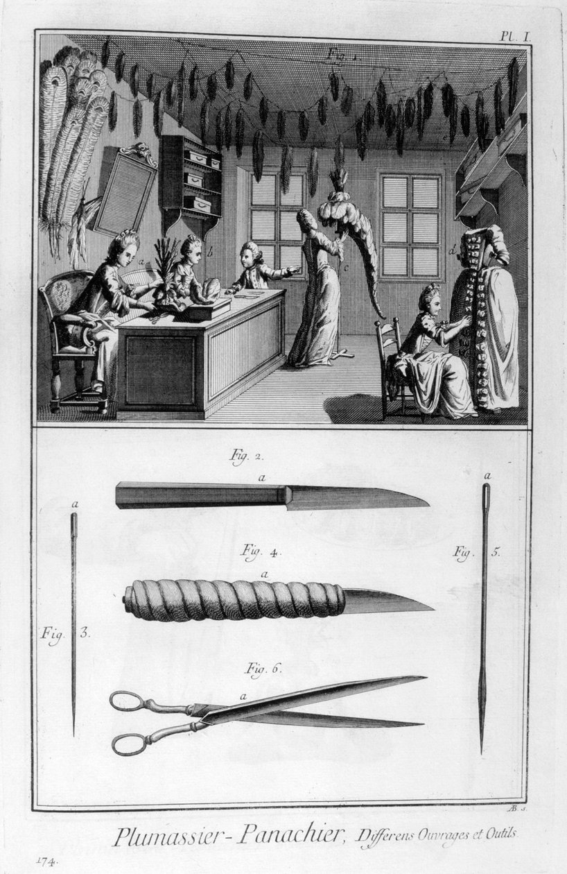 Acconciatrice di piume, 1751-1777 da Unbekannt