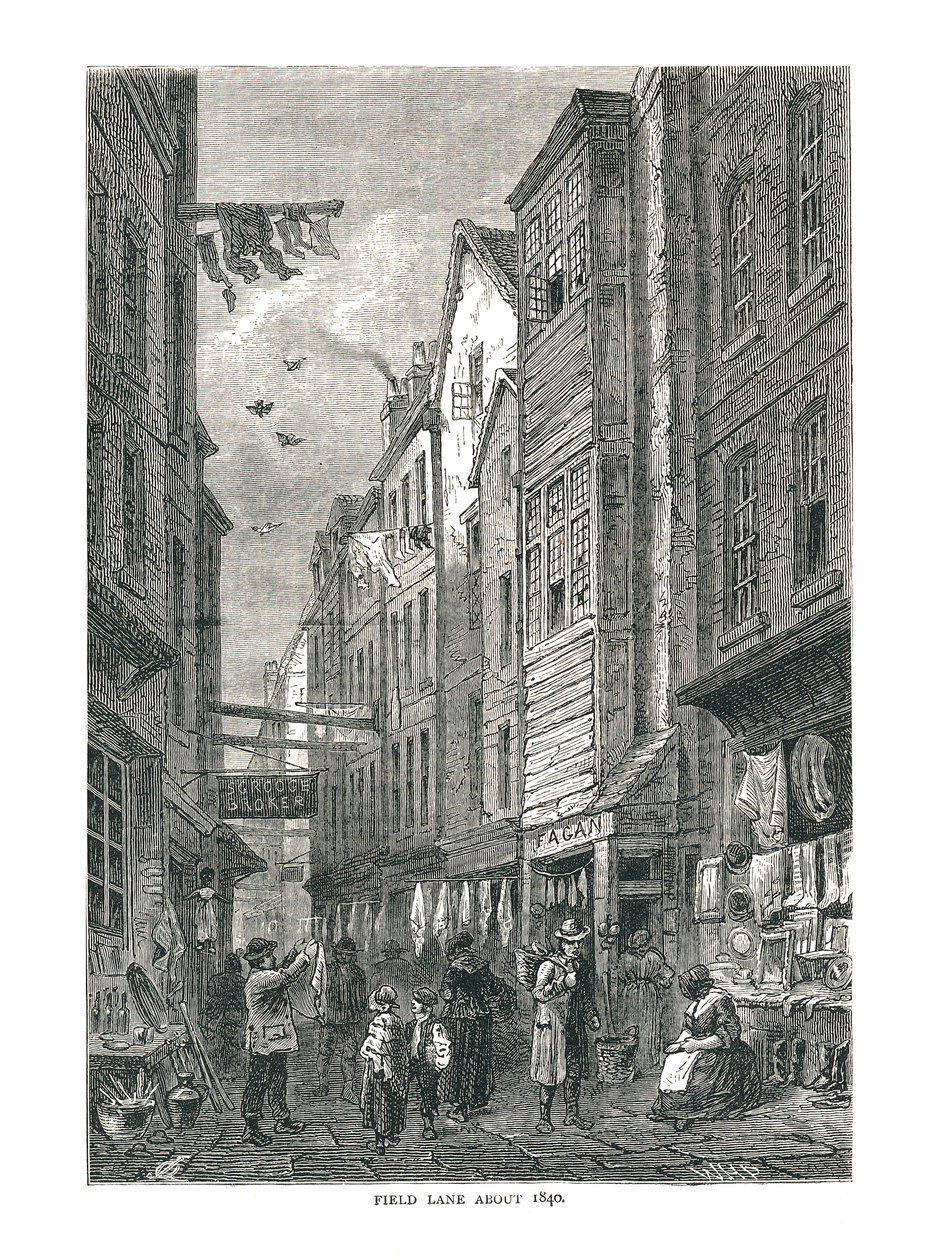 Field Lane circa 1840 da Unbekannt