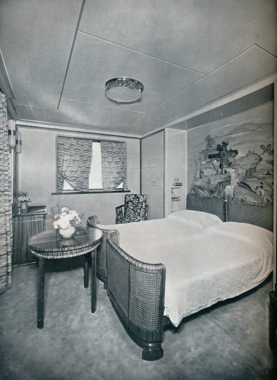 Cabina di Prima Classe de Luxe a bordo della Victoria, 1931 da Unbekannt
