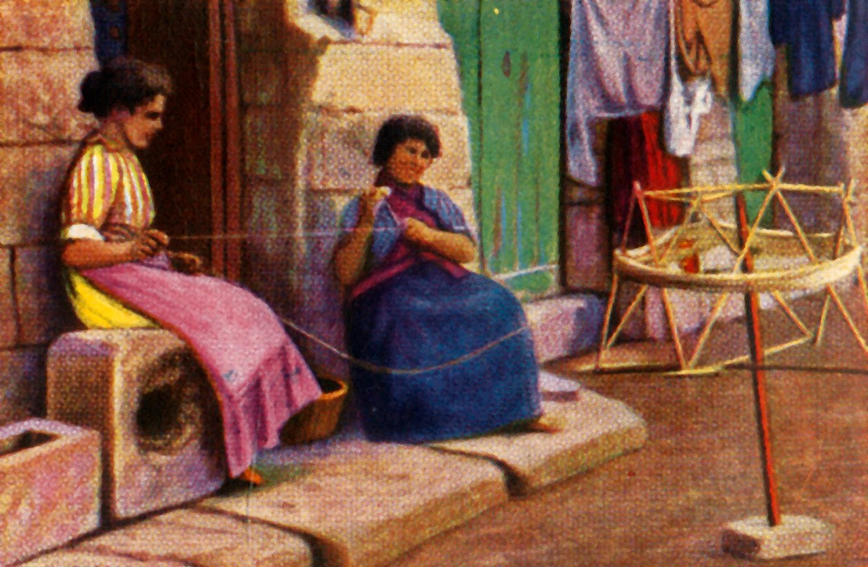 Pescatrici che avvolgono il filo per le reti, Malta, c1928 da Unbekannt