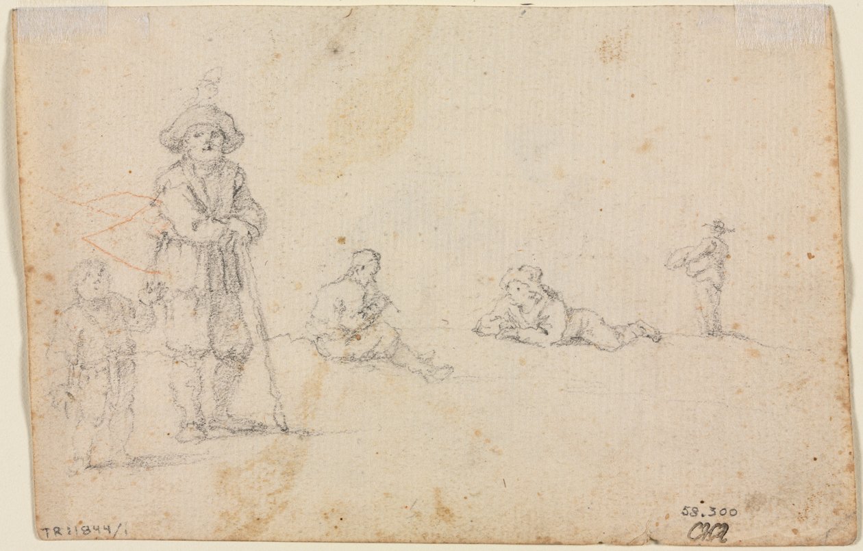 Cinque studi di figure, 1600 da Unbekannt