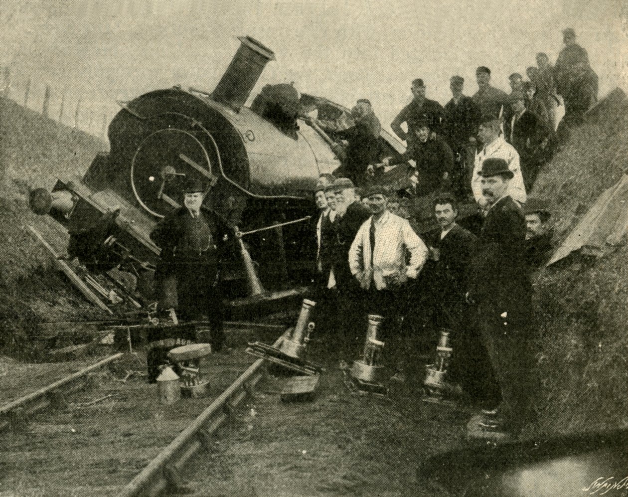 Inondazioni contro motrice ferroviaria - Un crollo vicino a St. Erth, 1901 da Unbekannt