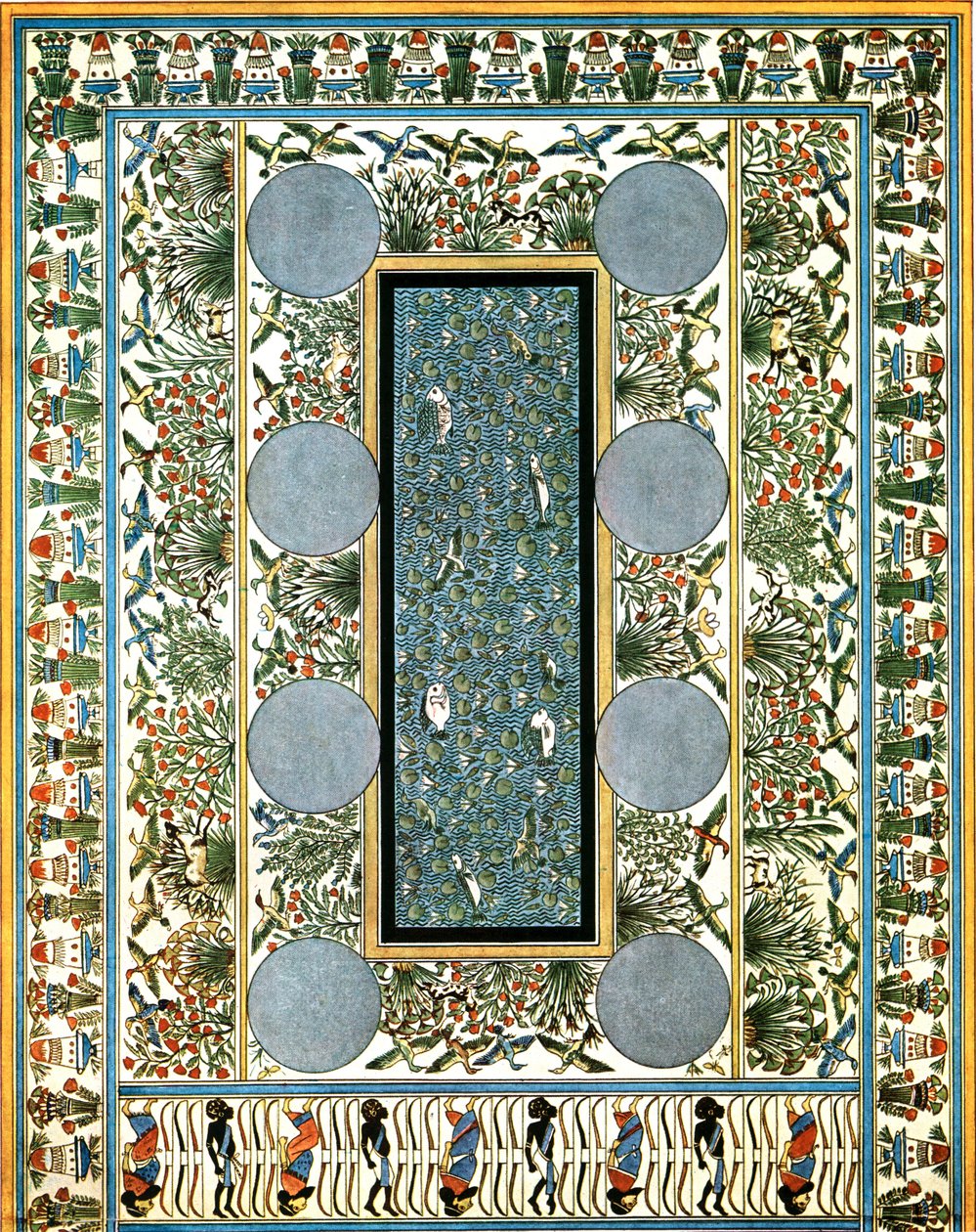 Dipinto sul pavimento in un palazzo a Tell el-Amarna, Egitto, 1928 da Unbekannt