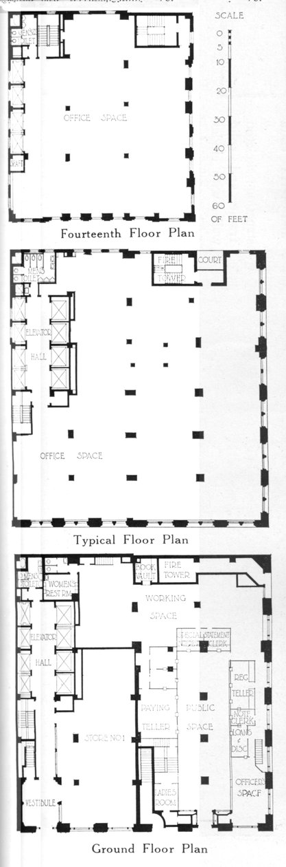 Piante del piano, Johns-Manville Building, New York City da Unbekannt