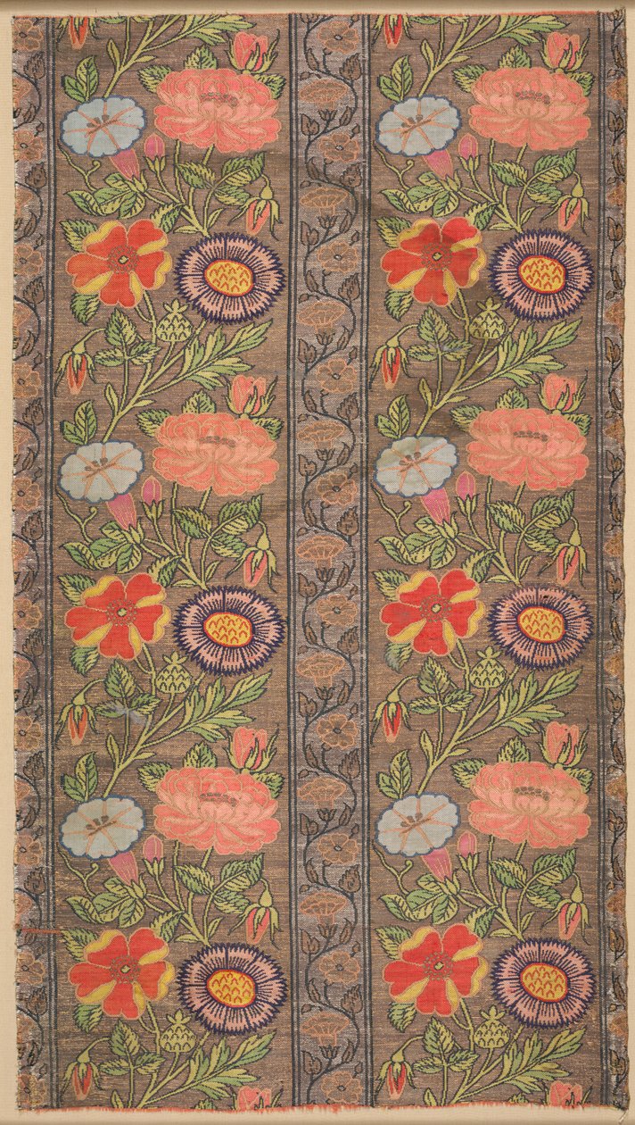 Seta a righe floreali su fondo dorato, 1600-1650 da Unbekannt