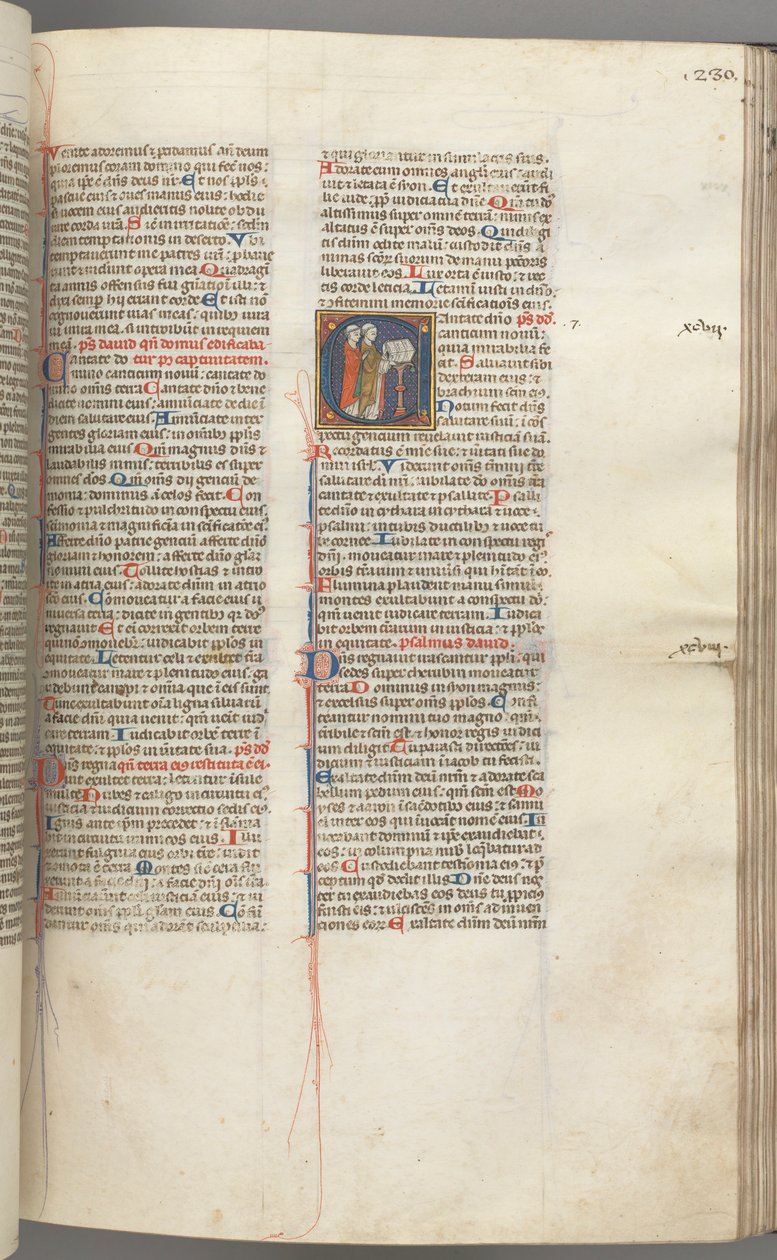 Fol. 230r, Salmo 97, iniziale istoriata C, due chierici che cantano a un leggio, c. 1275-1300 da Unbekannt