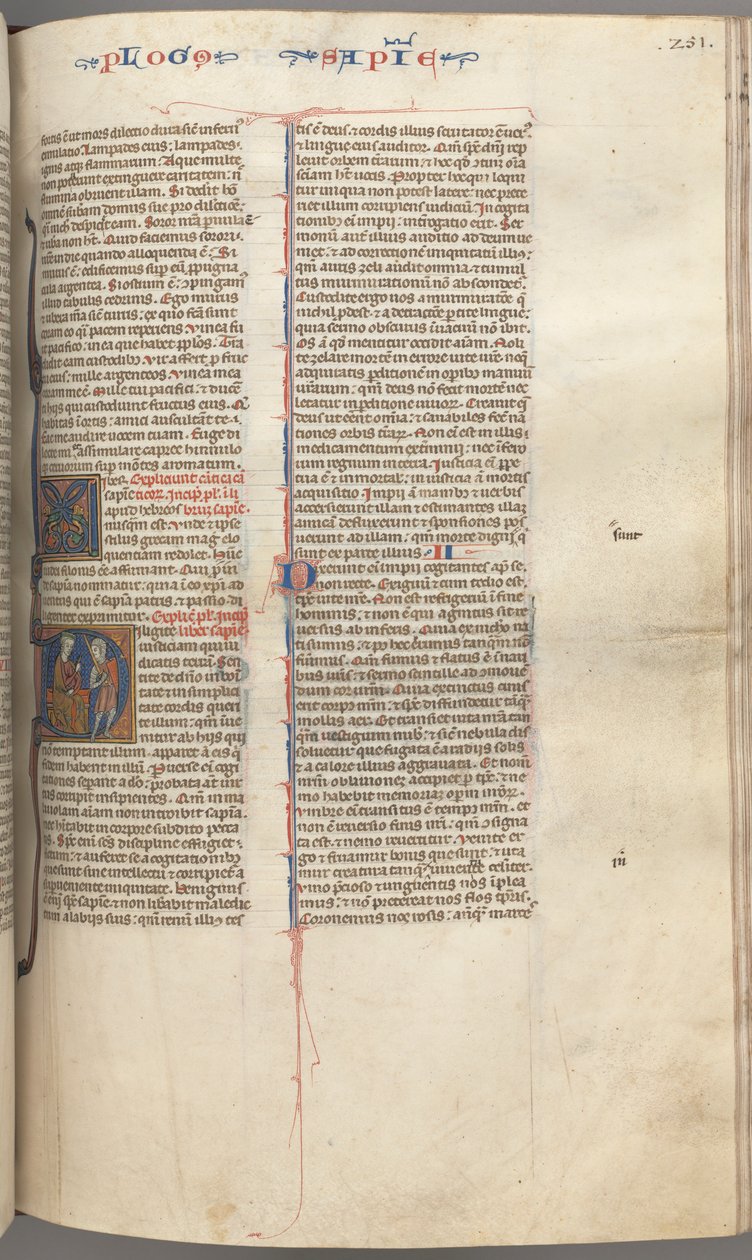 Fol. 251 r, Saggezza, iniziale istoriata D, Salomone che istruisce un soldato, c. 1275-1300 da Unbekannt