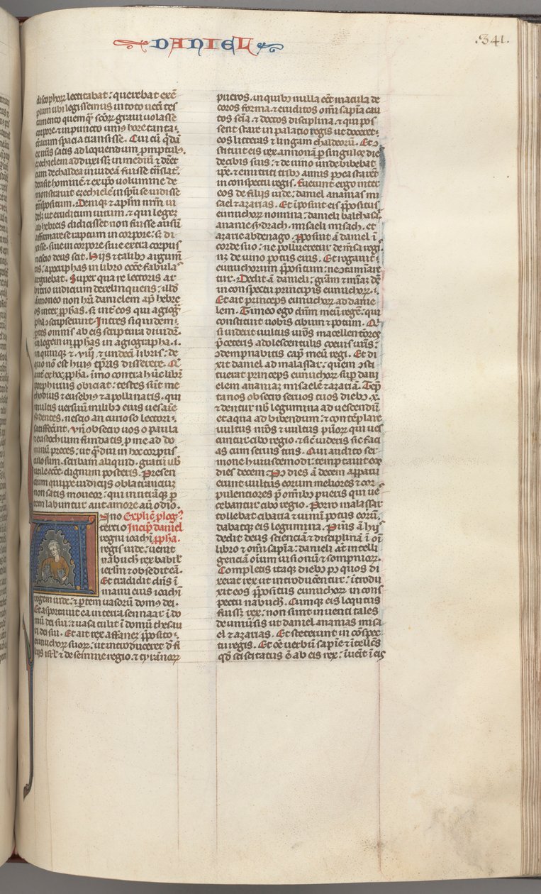 Fol. 341r, Daniele, iniziale istoriata A, Daniele nella fossa dei leoni, c. 1275-1300 da Unbekannt