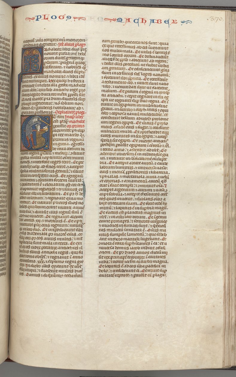 Fol. 370r, Maccabei I, iniziale istoriata E, Mattatia uccide l