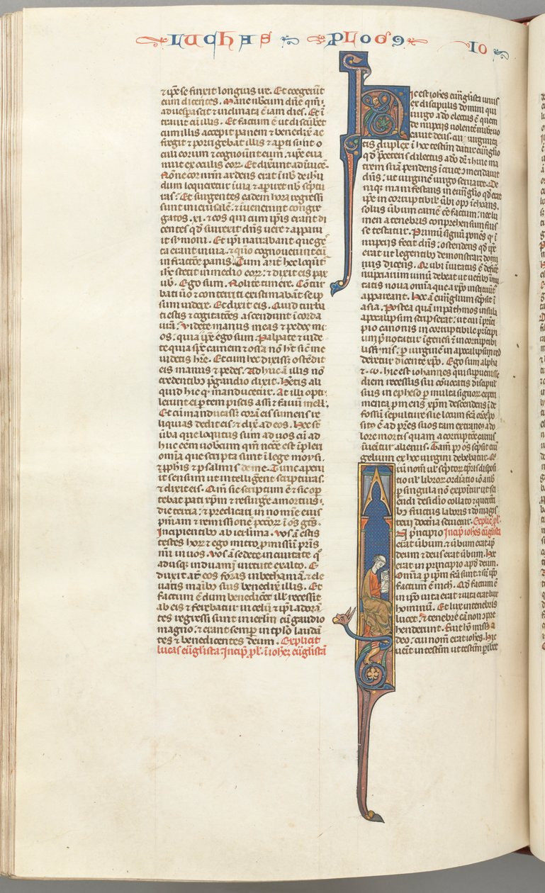 Giovanni, iniziale istoriata I, Giovanni seduto a scrivere da Unbekannt