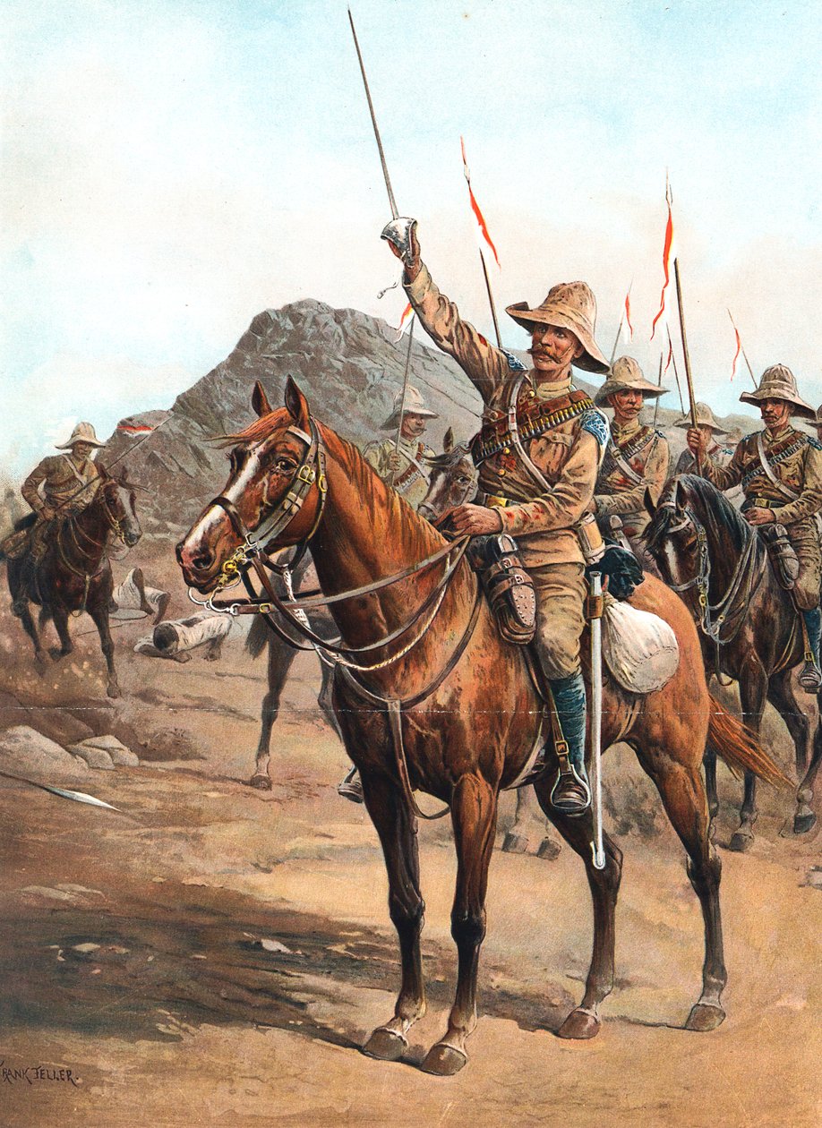 Form Up, No 2! Form Up!, lancieri britannici alla battaglia di Omdurman, Sudan, 1898 da Unbekannt