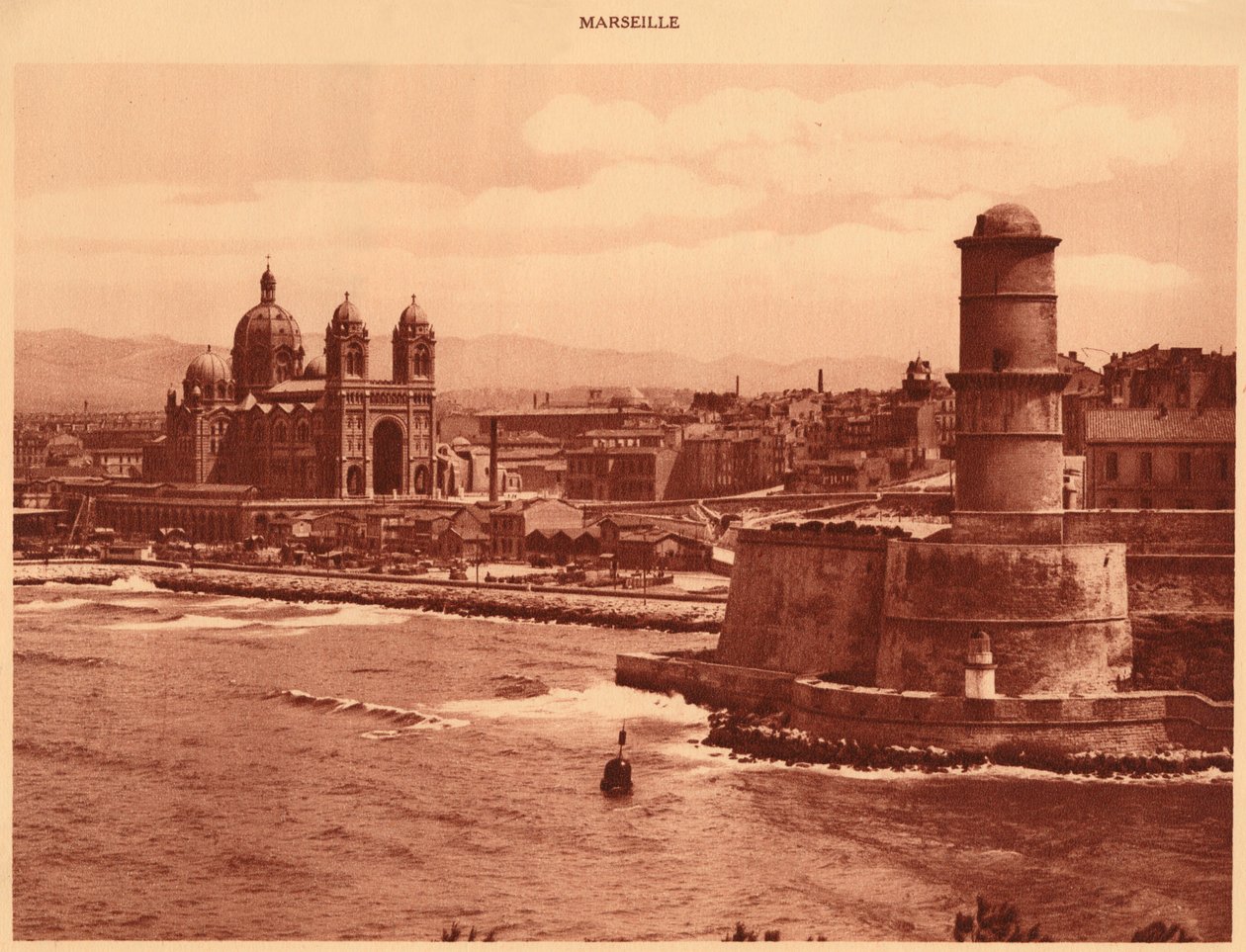 Forte St. Jean e Cattedrale, Marsiglia, 1930 da Unbekannt