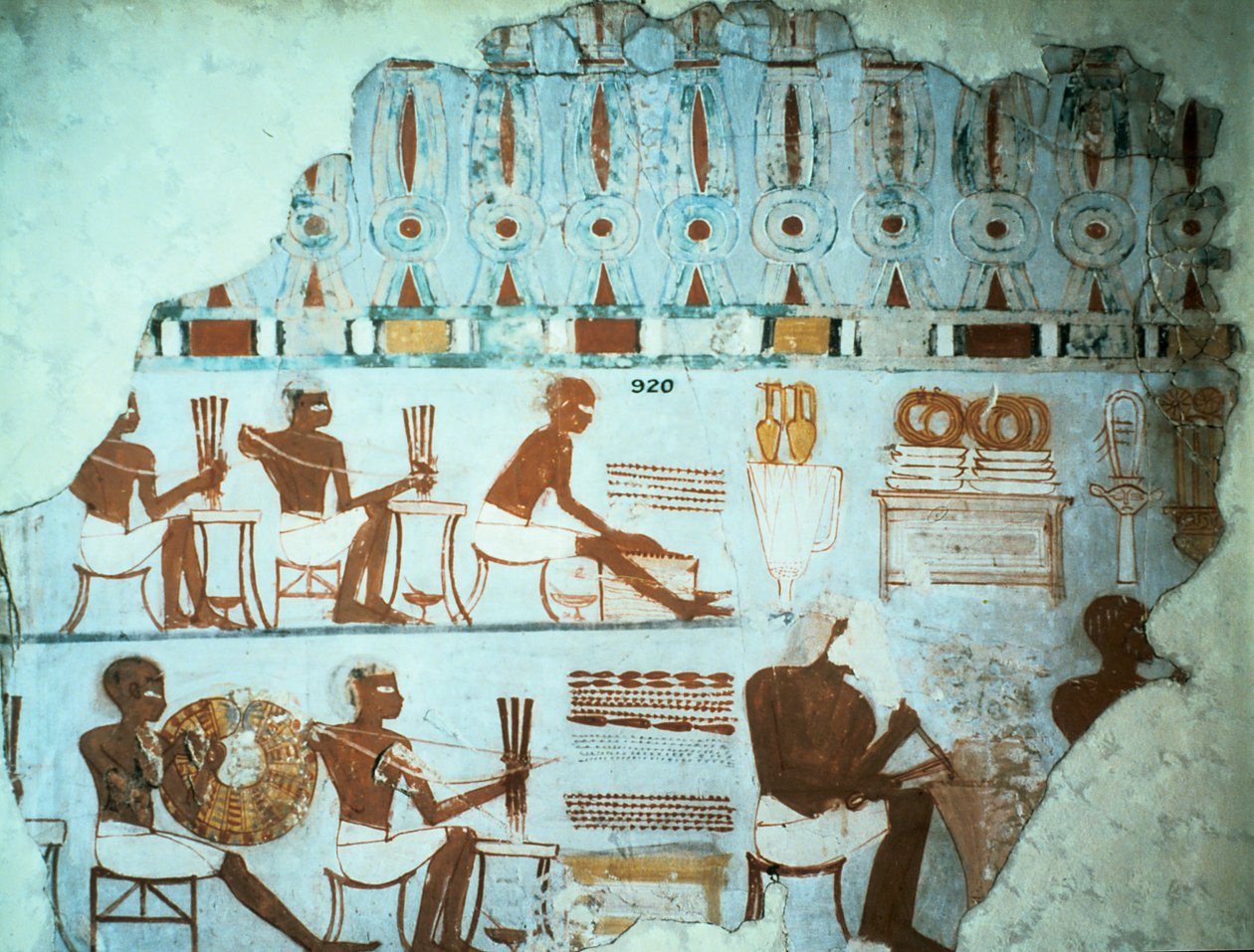 Frammento di intonaco dipinto dalla tomba di Sebekhotep, da Tebe, Egitto, XVIII dinastia, c1400 a.C. da Unbekannt
