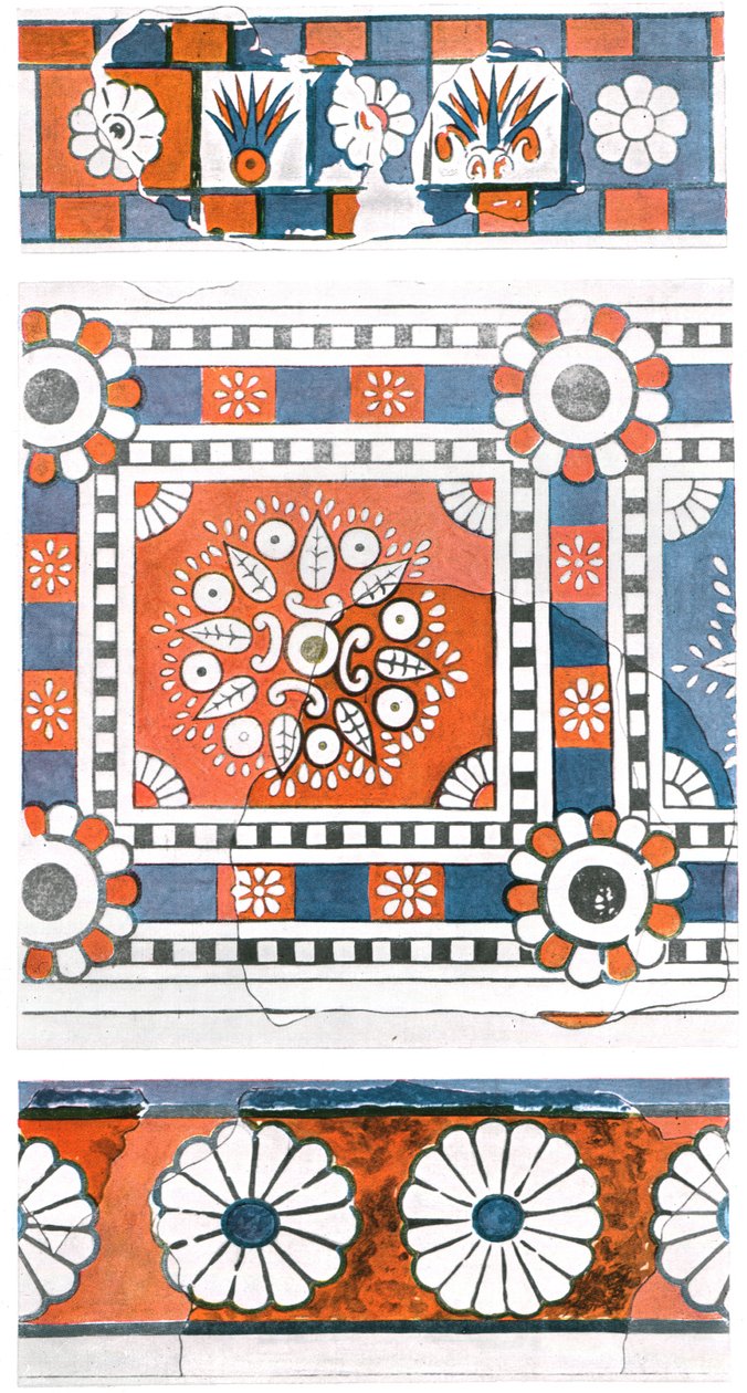Frammenti di pitture murali, palazzo di Tukulti-Ninurta I, Kar-Tukulti-Ninurta, Assiria, 1928 da Unbekannt