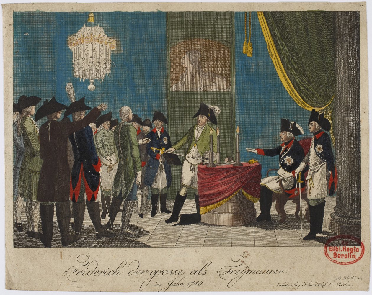 Federico il Grande come Massone nel 1740 da Unbekannt