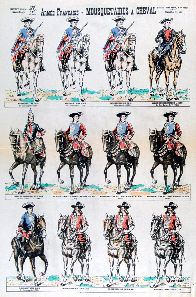 Esercito francese, moschettieri a cavallo, XVII secolo XIX secolo da Unbekannt