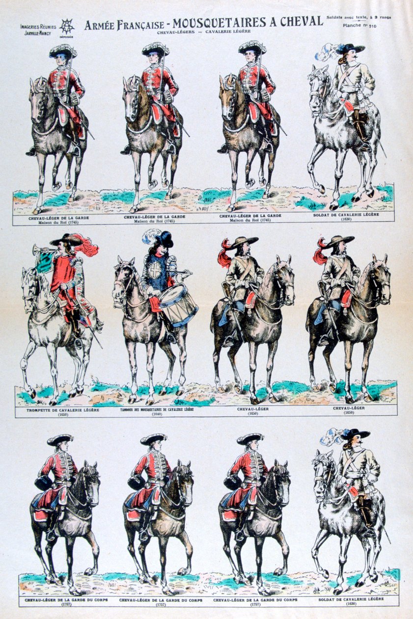Esercito francese, moschettieri a cavallo, XVIII secolo XIX secolo da Unbekannt