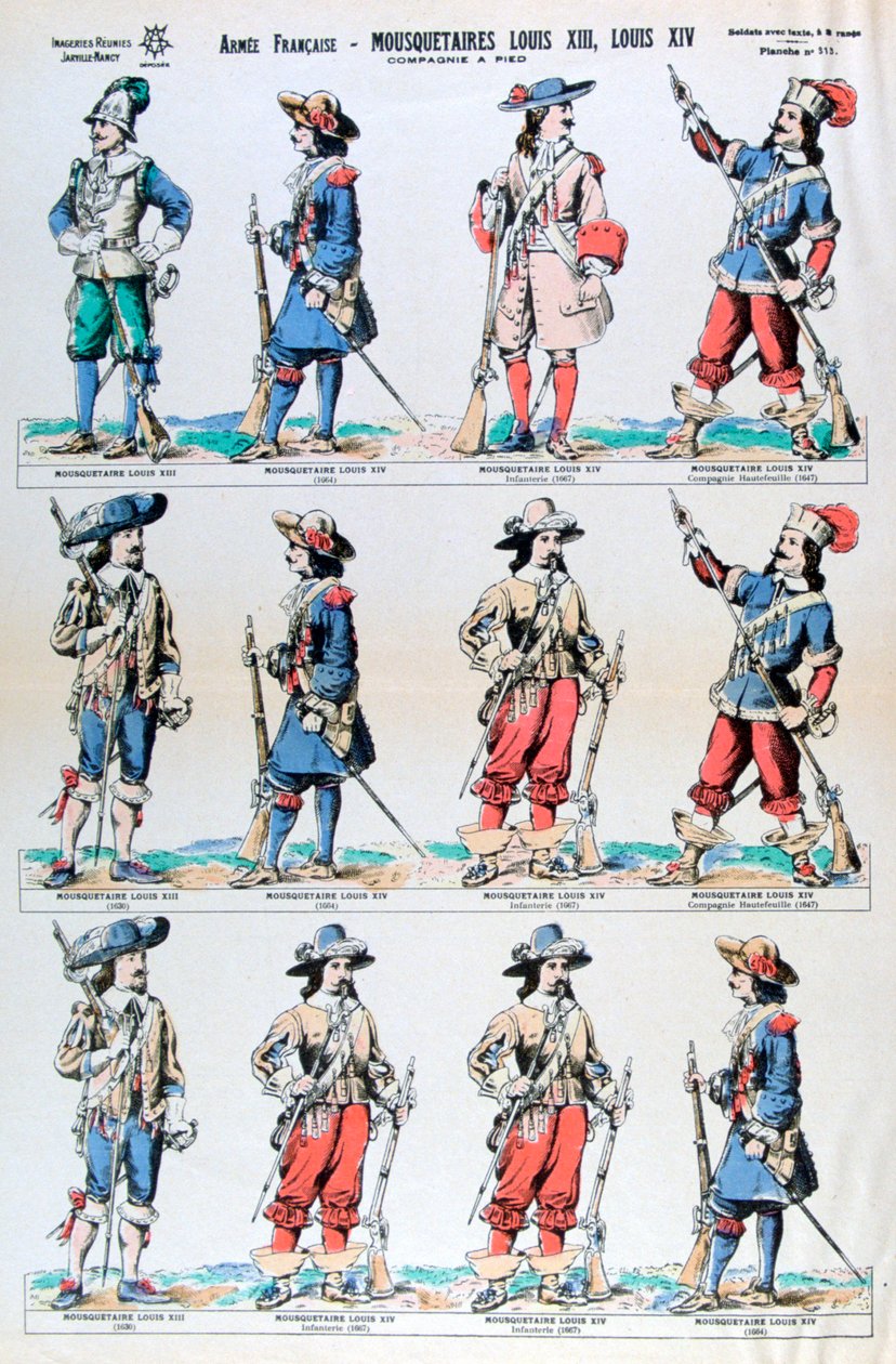 Esercito francese, moschettieri di Luigi XIII e Luigi XIV, XVII secolo da Unbekannt