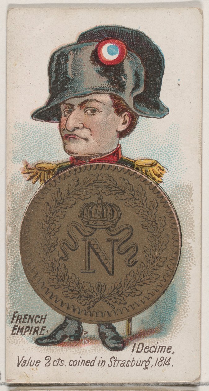 Impero Francese, 1 Decime, dalla serie Monete di Tutte le Nazioni N72, variazione 1 per il Duca, 1889 da Unbekannt