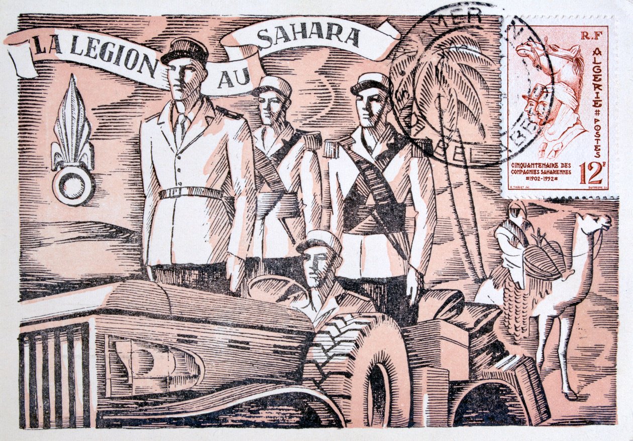 Cartolina della Legione Straniera Francese, 1952 da Unbekannt