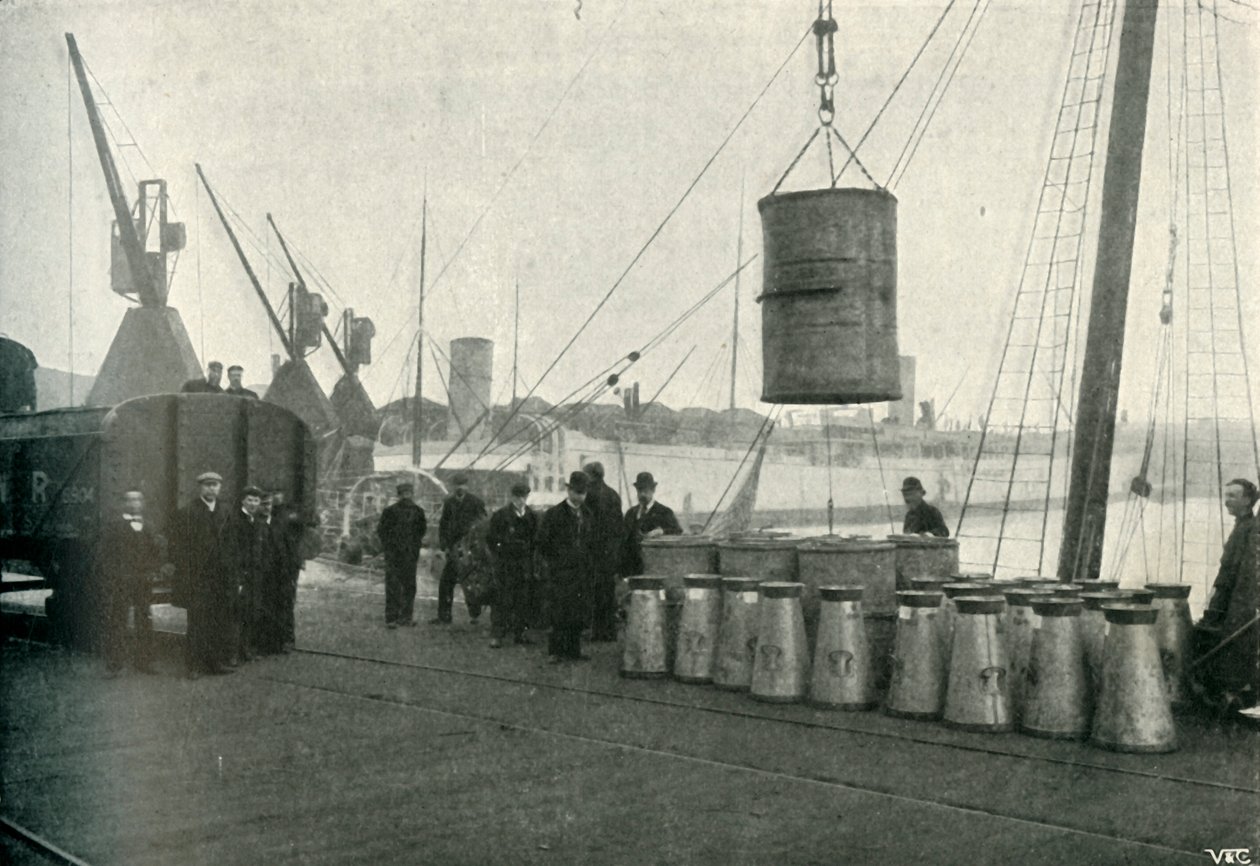 Latte francese sbarcato a Southampton, 1902 da Unbekannt