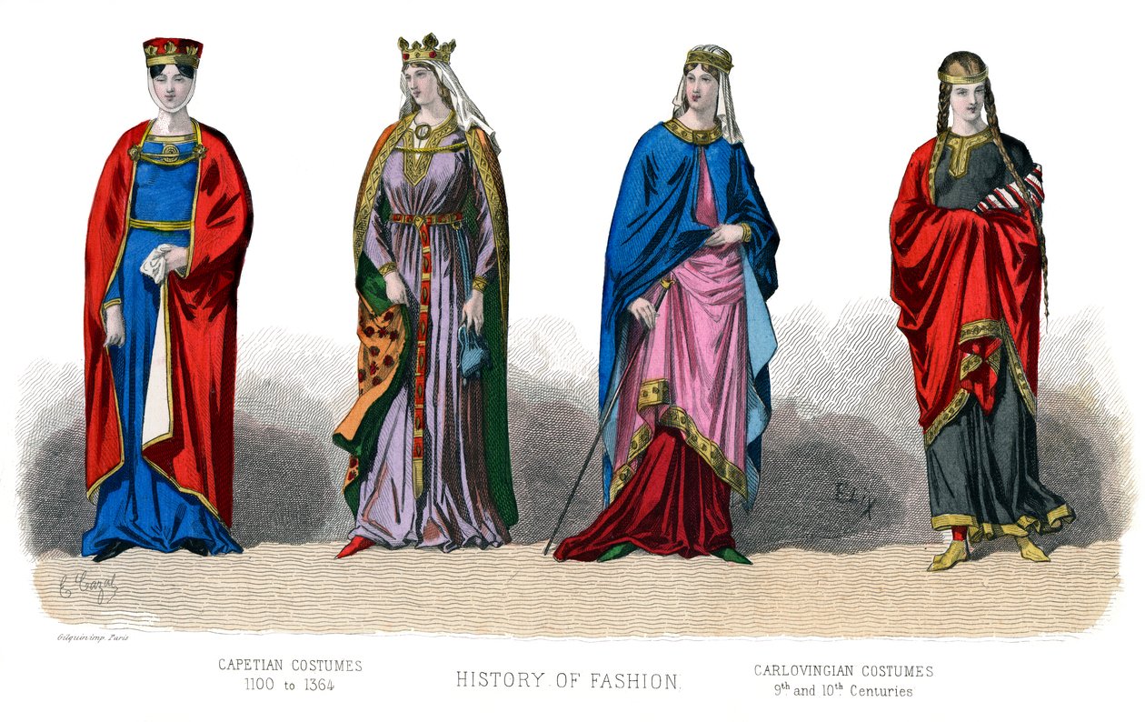 Costume francese: Capetingio, Carolingio, 1882 da Unbekannt
