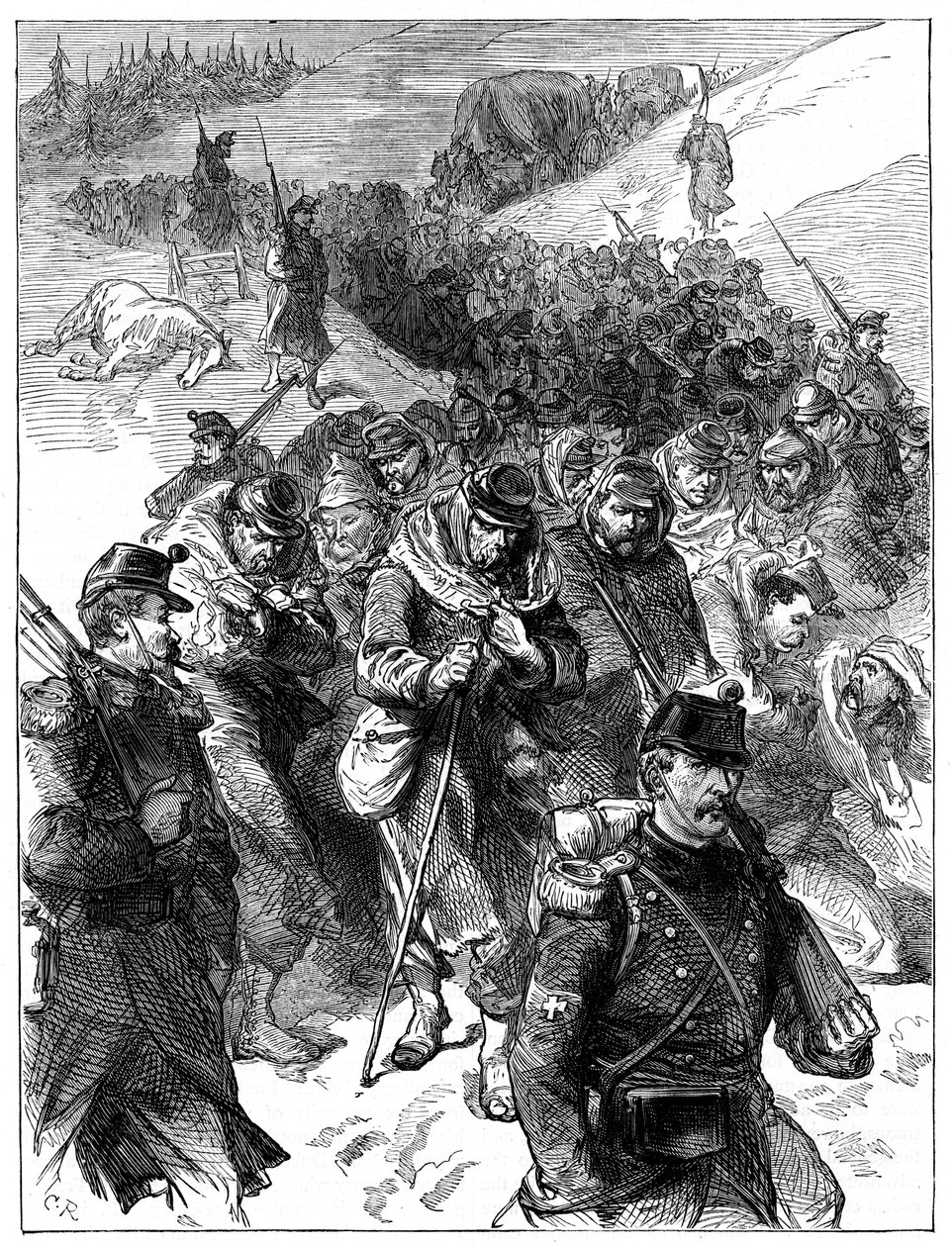 Ritirata francese in Svizzera, 30 gennaio-1 febbraio 1871 c1880 da Unbekannt
