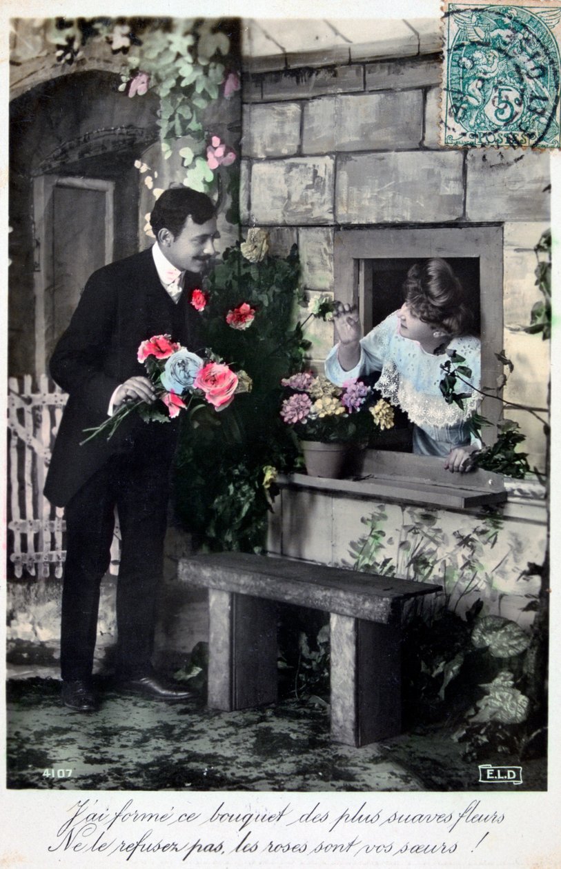 Cartolina romantica francese da Unbekannt