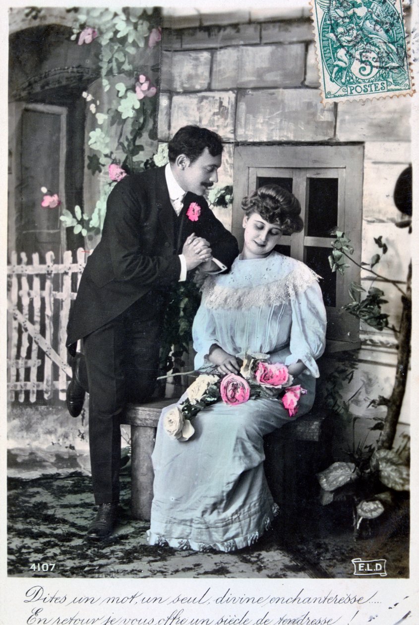 Cartolina romantica francese, c1900 da Unbekannt