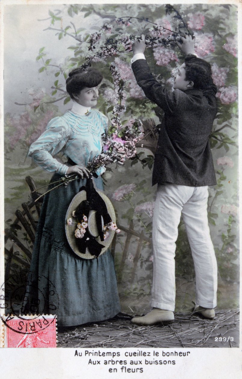 Cartolina romantica francese da Unbekannt