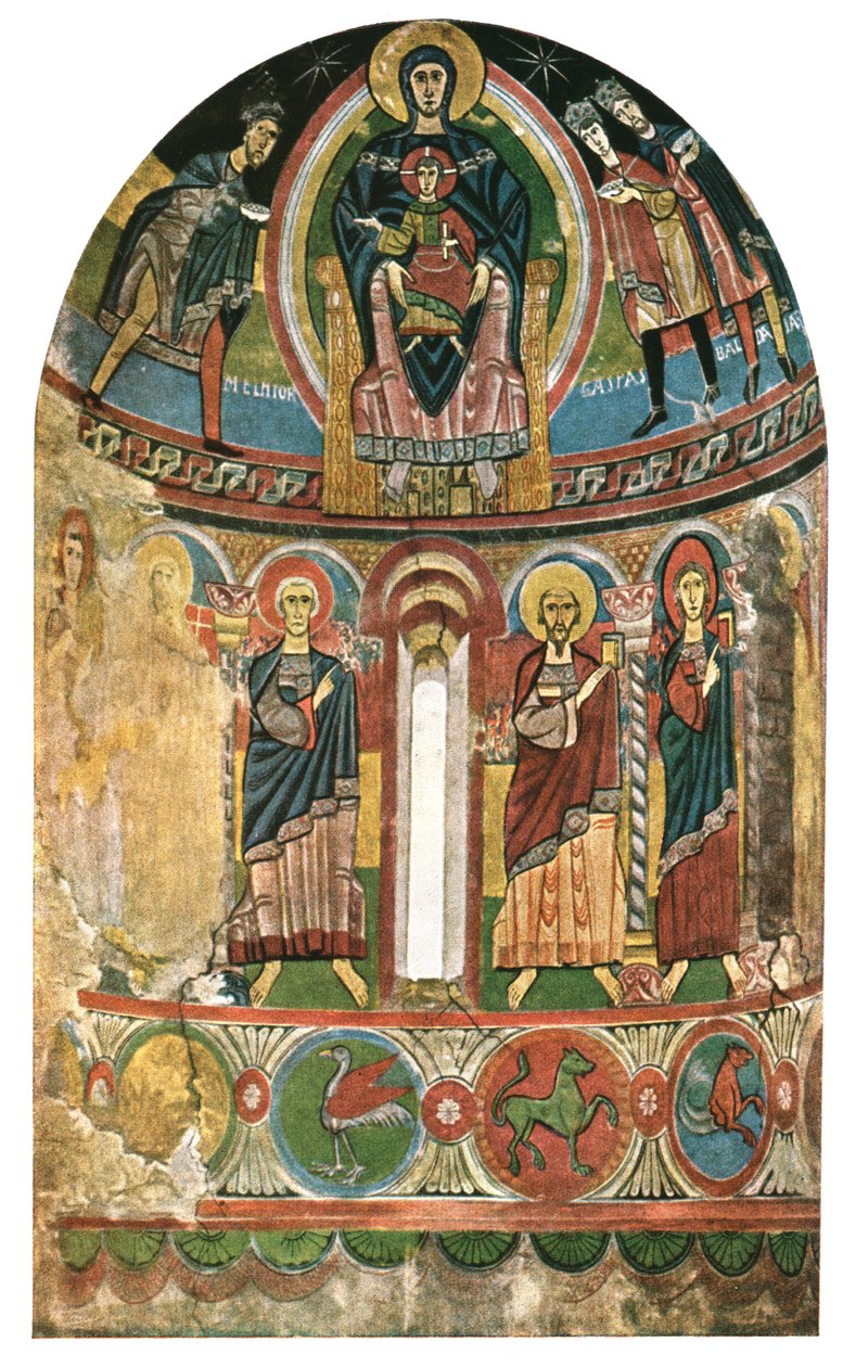 Affresco nella chiesa di Santa Maria de Taüll, Catalogna, Spagna, 1928 da Unbekannt