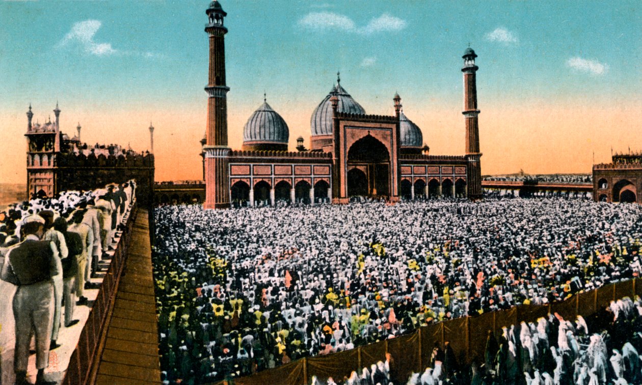 Preghiere del venerdì, Jama Masjid, Delhi, India, inizio XX secolo da Unbekannt