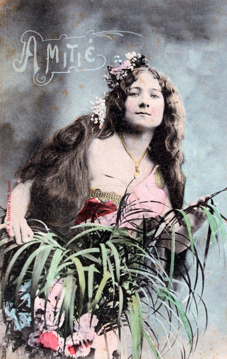 Amicizia, cartolina francese vintage, c. 1900 da Unbekannt