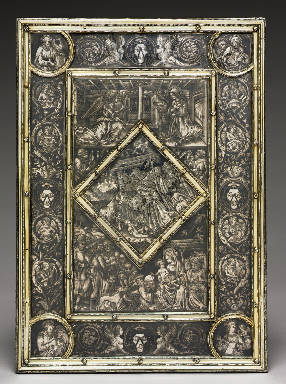 Copertina frontale per un libro dei Vangeli del cardinale francese Jean La Balou 1421-1491, c. 1467-1468 da Unbekannt