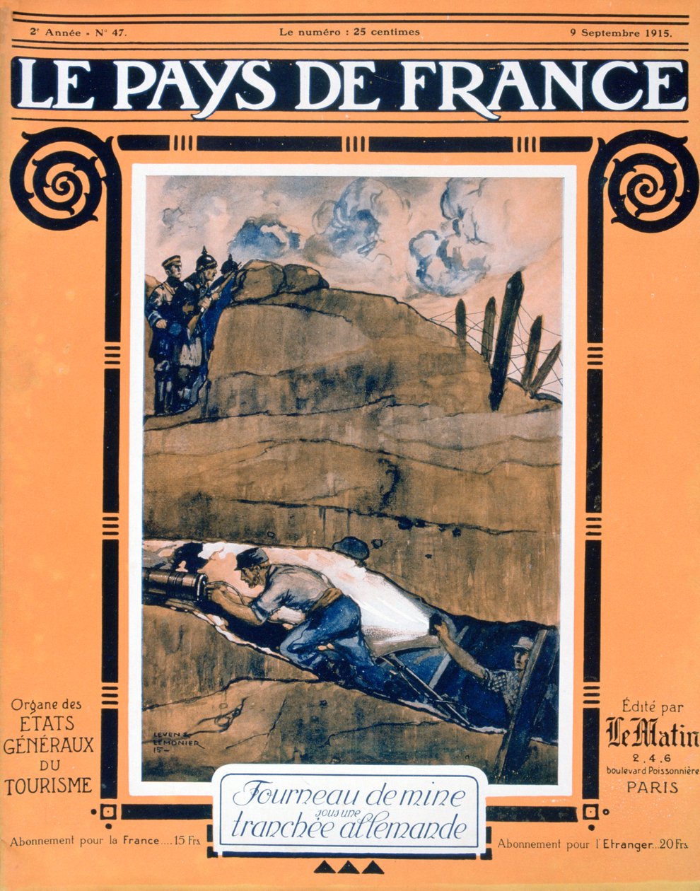 Copertina di Le Pays de France, 9 settembre 1915 da Unbekannt