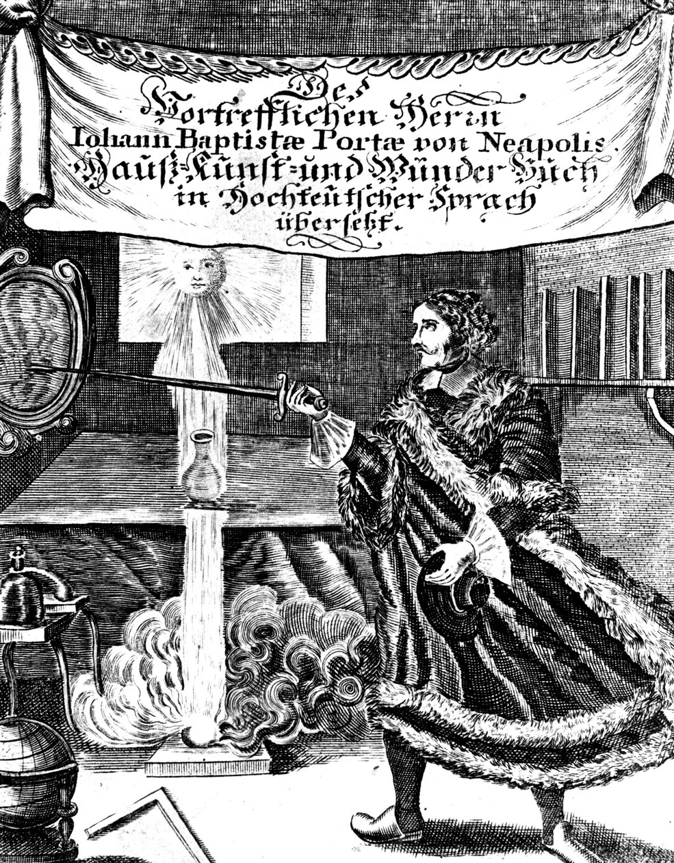 Frontespizio di Magia Naturalis di Johannes Baptista della Porta, 1715 da Unbekannt