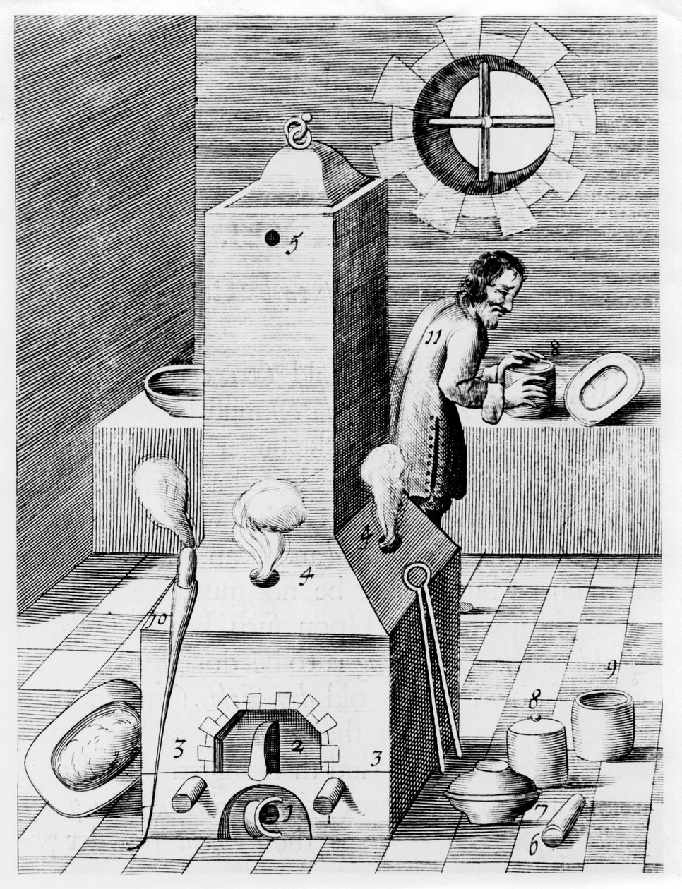 Fornace per processi che richiedono calore prolungato, come la cementazione, 1580 da Unbekannt