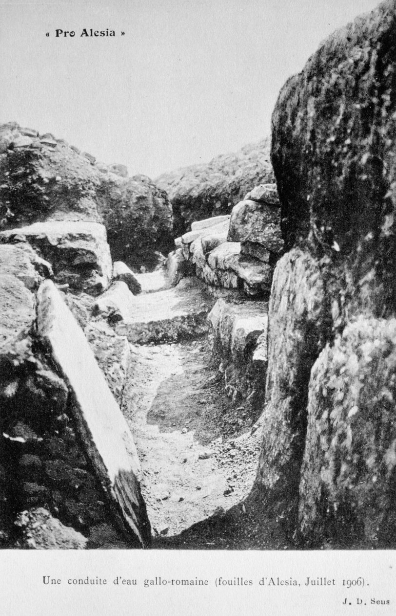 Acquedotto Gallo-Romano, scavi di Alesia, luglio 1906 da Unbekannt