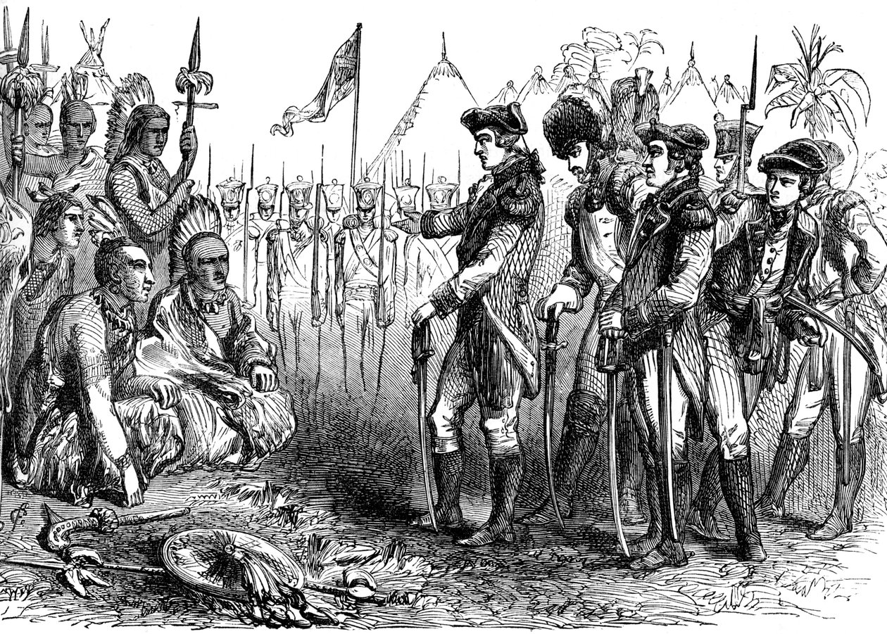 Il generale Burgoyne che si rivolge agli indiani da Unbekannt
