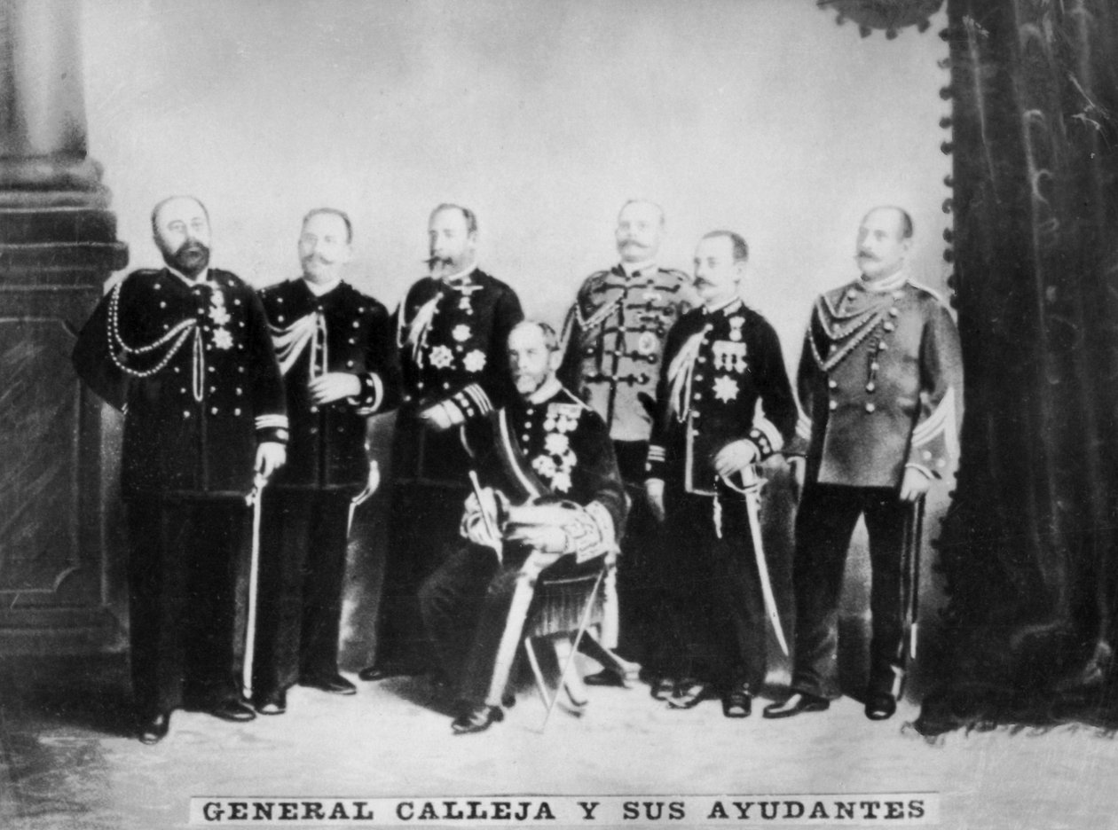 Generale Calleja e il suo staff, c1910 da Unbekannt
