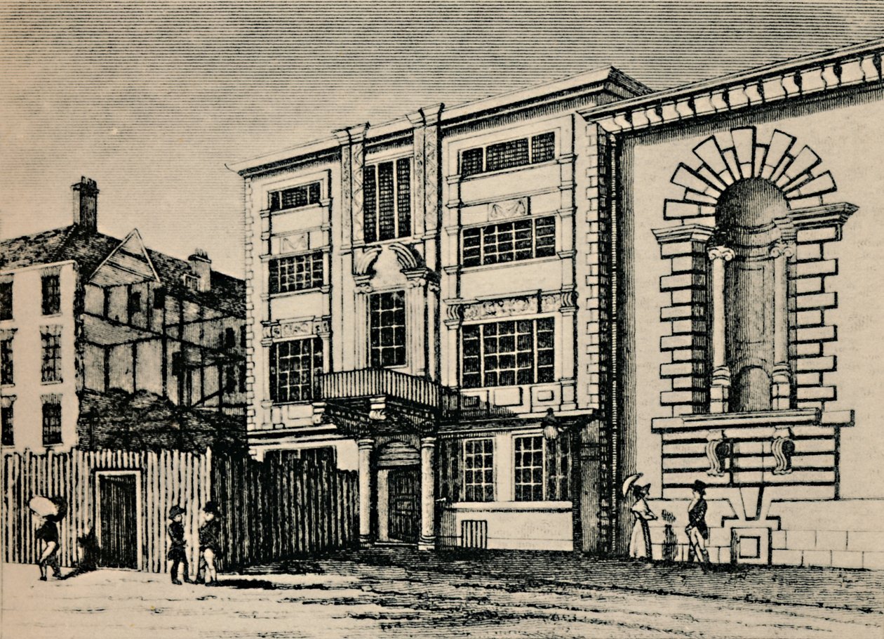 Ufficio postale generale, circa 1793 - Mostra edifici adiacenti alla Lloyds Coffee House, 1928 da Unbekannt