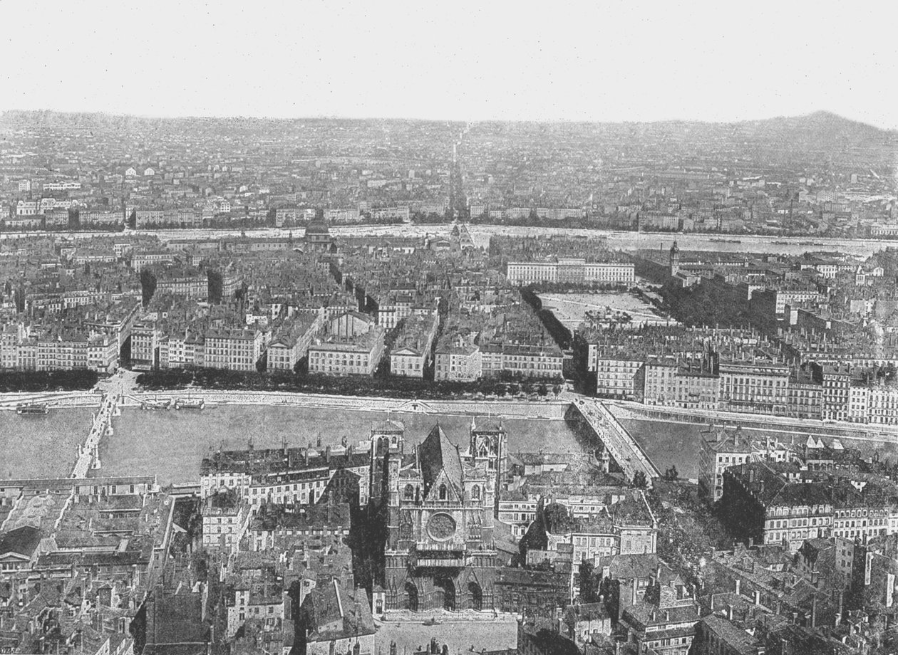 Vista generale, Lione, Francia, 1895 da Unbekannt