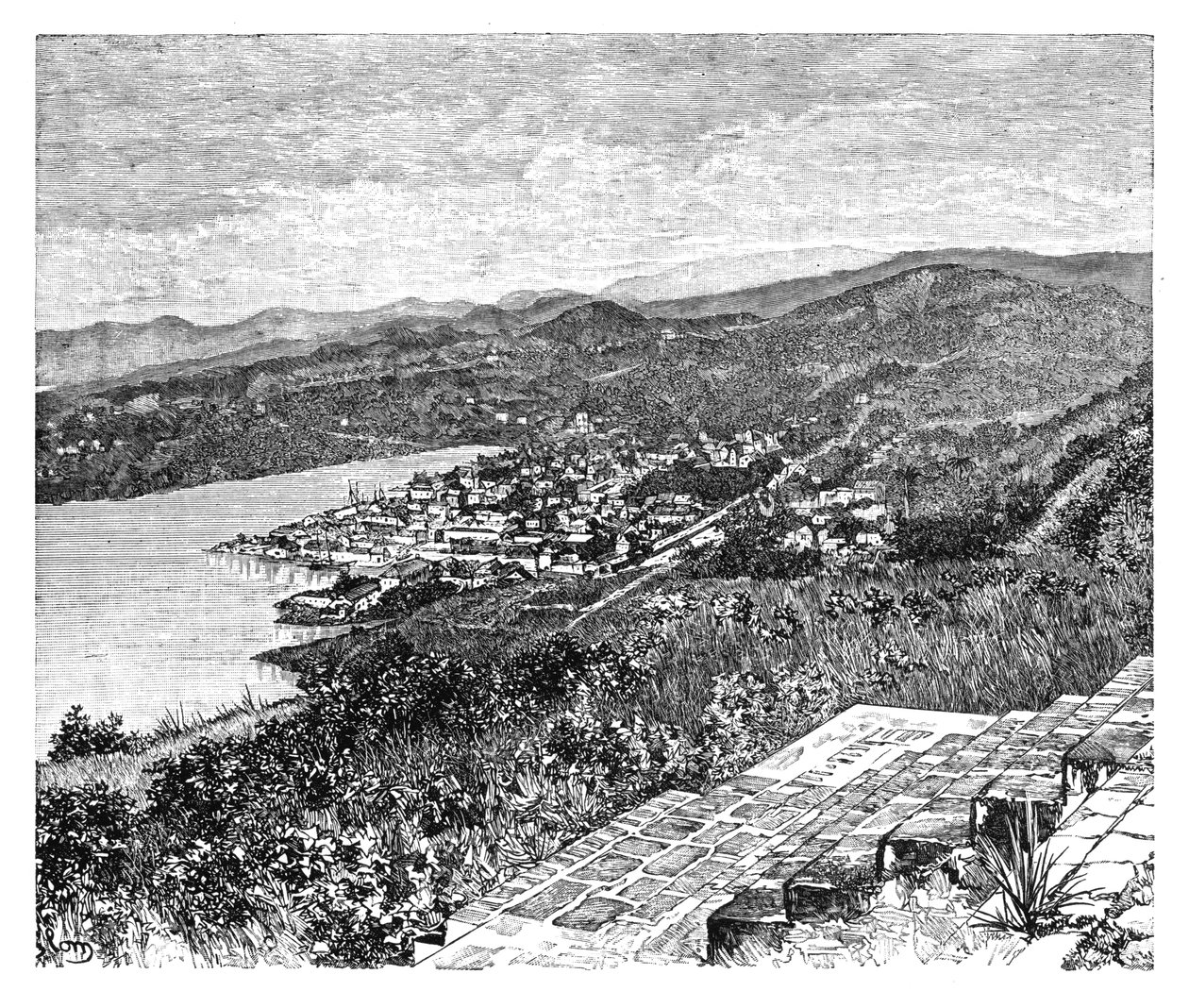 Veduta generale di Castries, Isola di Santa Lucia, c1890 da Unbekannt