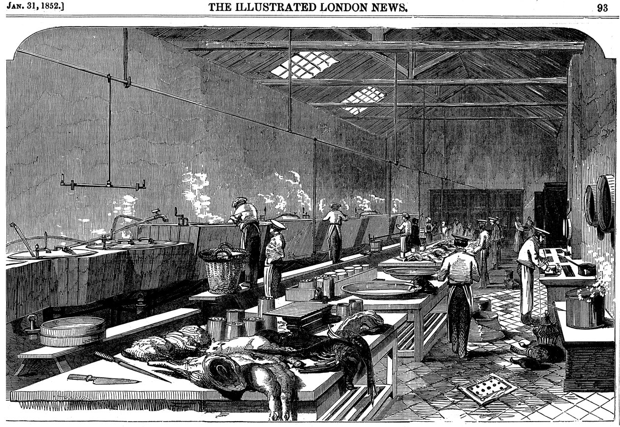 Vista Generale della Cucina alla Richie & McCalls Cannery, Houndsditch, Londra, 1852 da Unbekannt