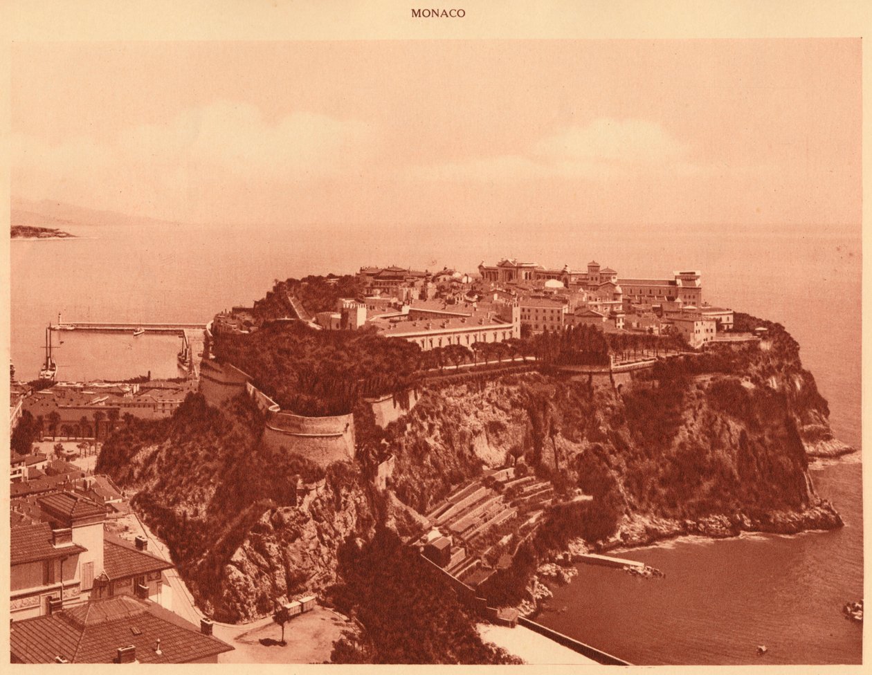 Veduta generale del Principato di Monaco, 1930 da Unbekannt